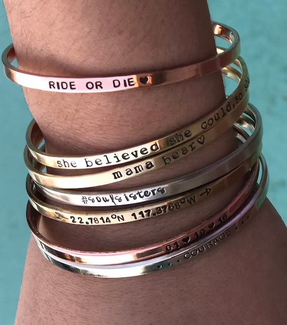 Custom engraved bracelets
