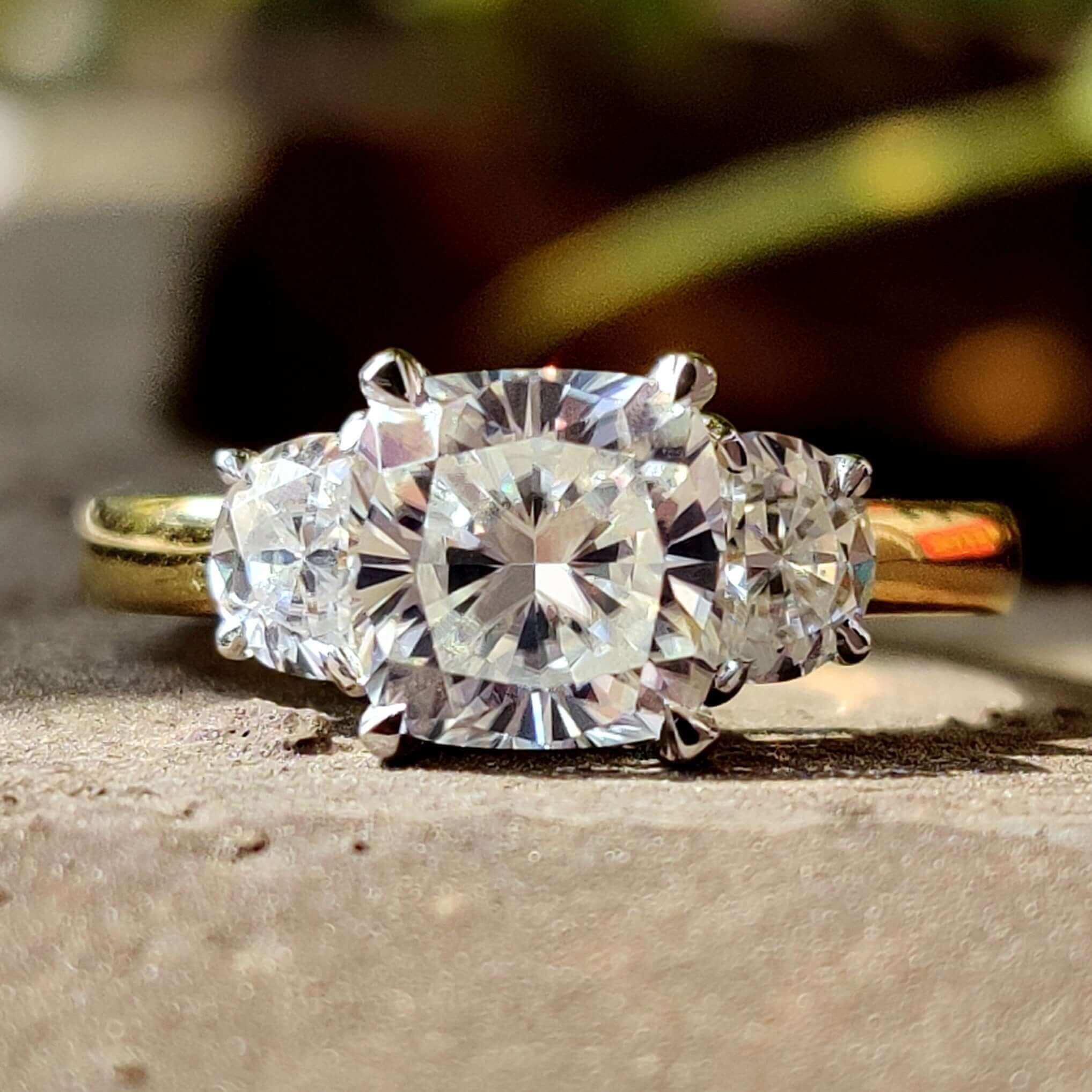 cushion engagement ring