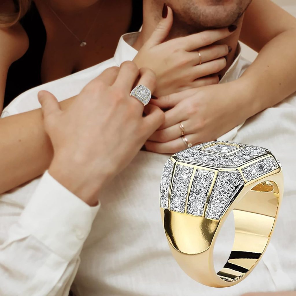 mens gold diamond ring