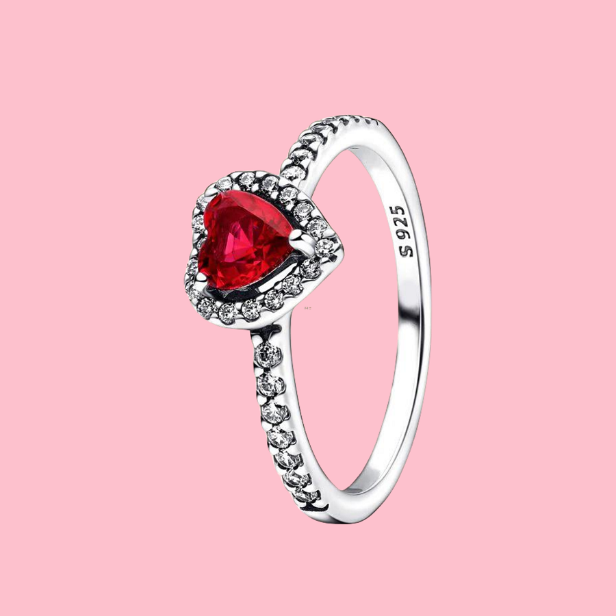 pandora red heart ring