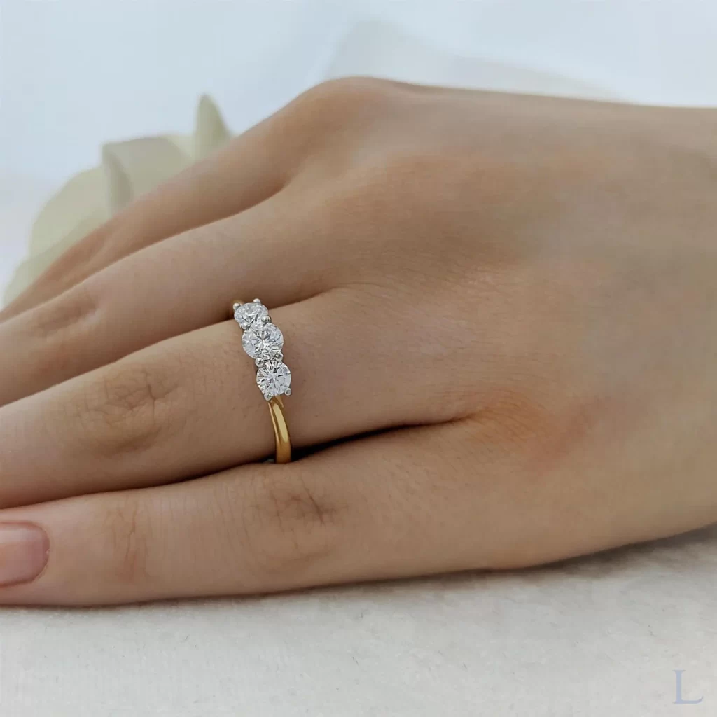 three stone diamond ring