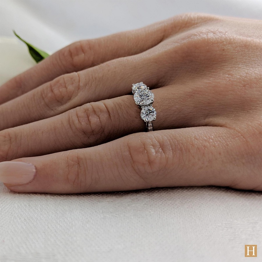 Three stone diamond ring