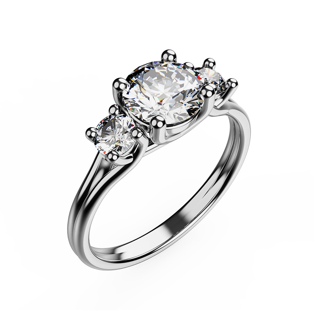 three stone diamond ring