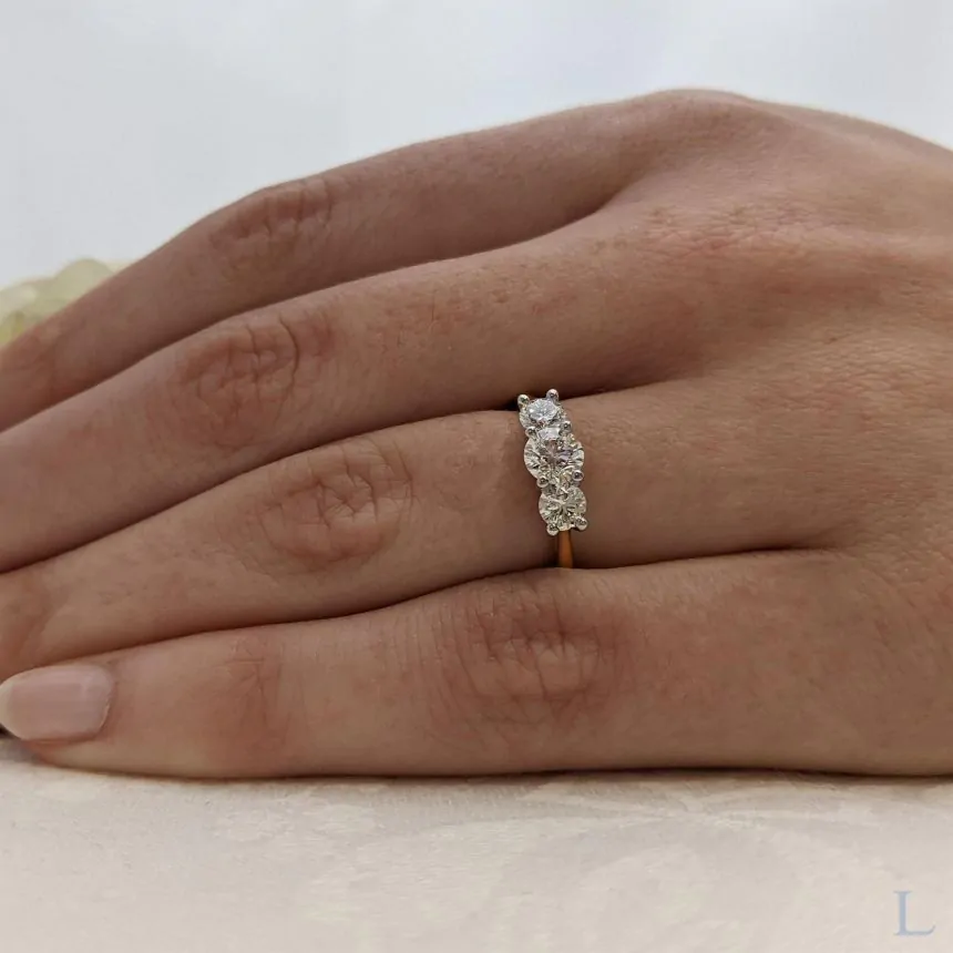 three stone diamond ring