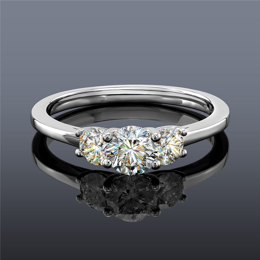 three stone diamond ring