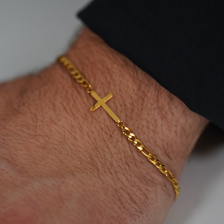 Gold cross bracelet